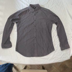 Uniqlo L Dark Gray Slim Fit Oxford